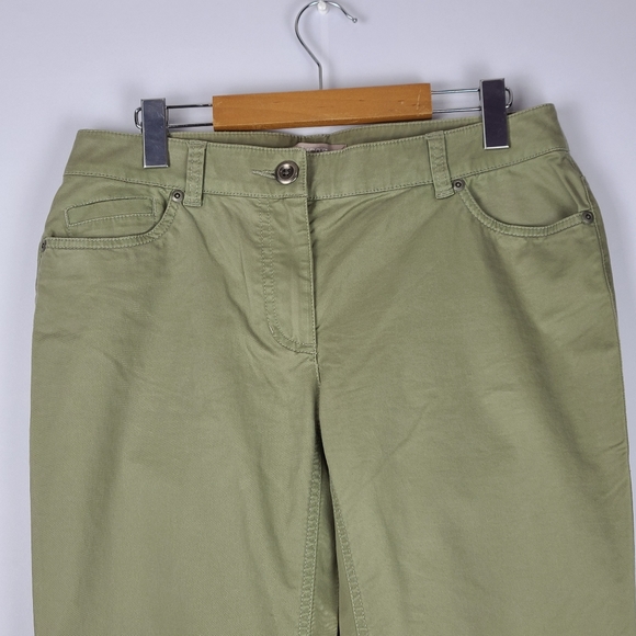 Chico's sage green women's flat front chino relaxed fit casual pants, Sz .5/US 6 - Picture 3 of 8